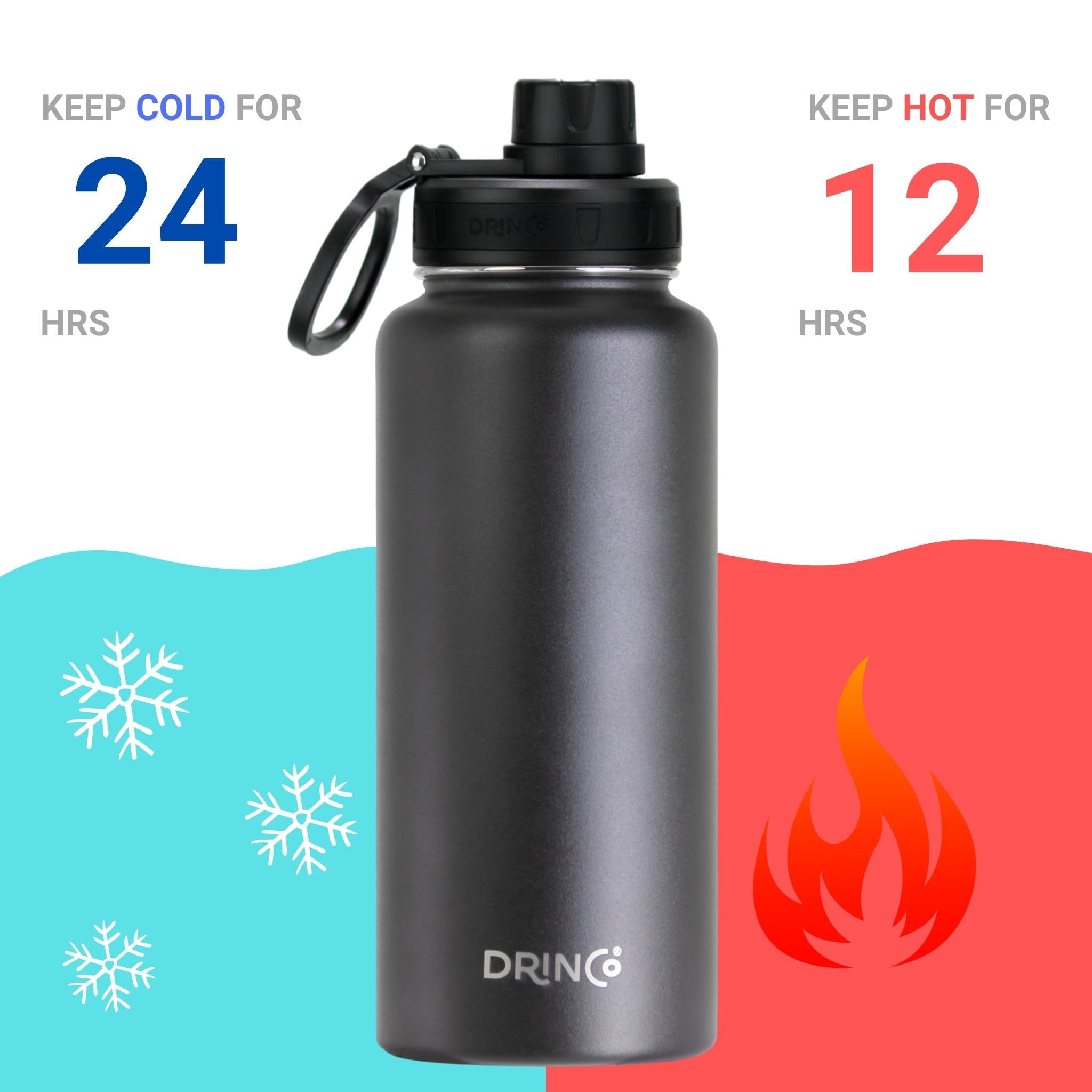 The Proud 32oz Stainless Steel Water Bottle - USA Flag-Black