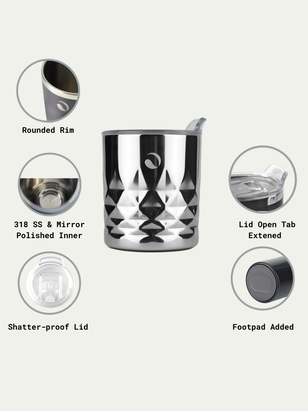 The Tipsy | 10oz Vacuum Insulated Whiskey Glass