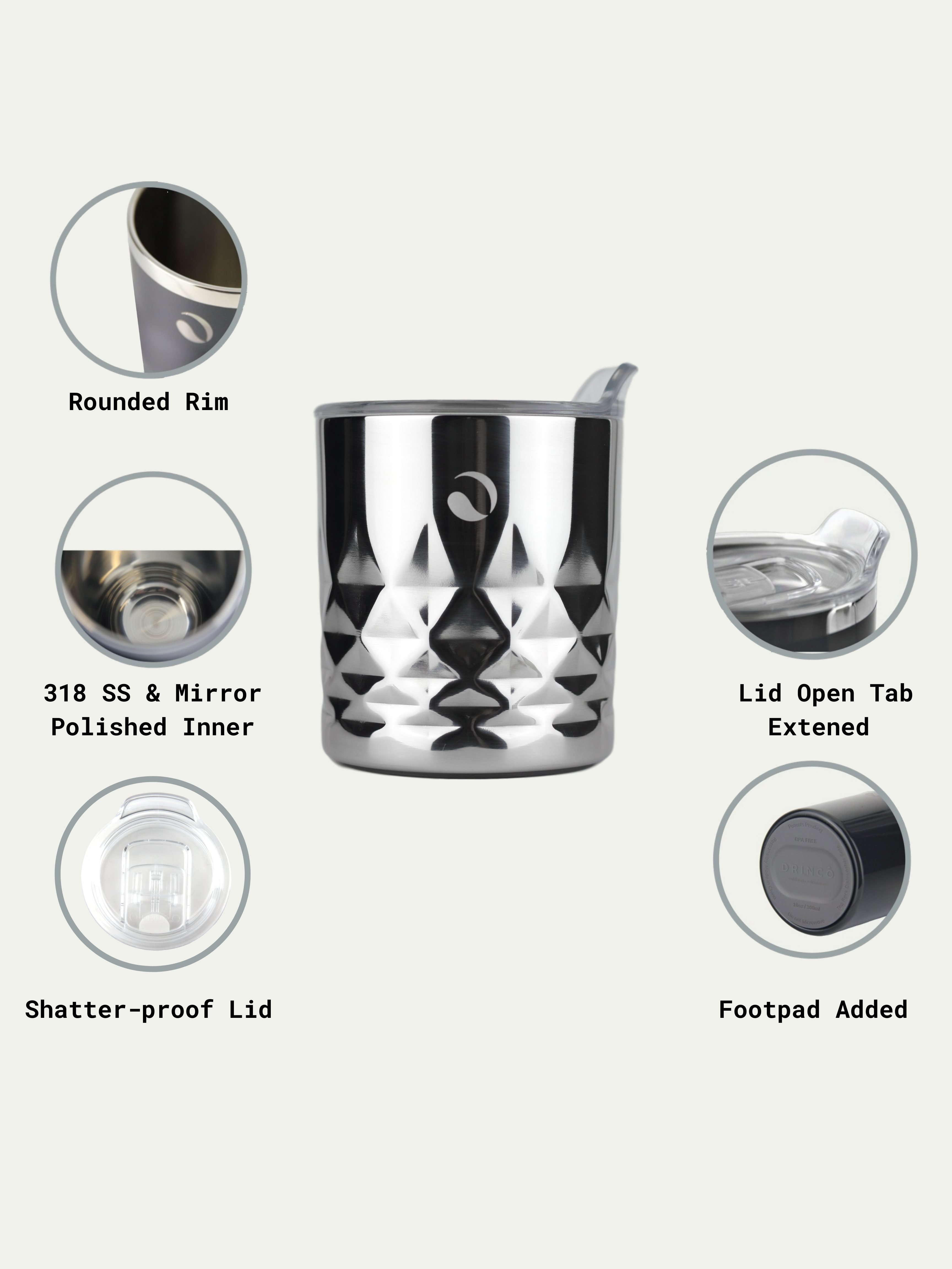 The Tipsy | 10oz Vacuum Insulated Whiskey Glass