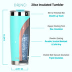 The Deep End | 20oz Insulated Tumbler w/ 2 Straws – Teal