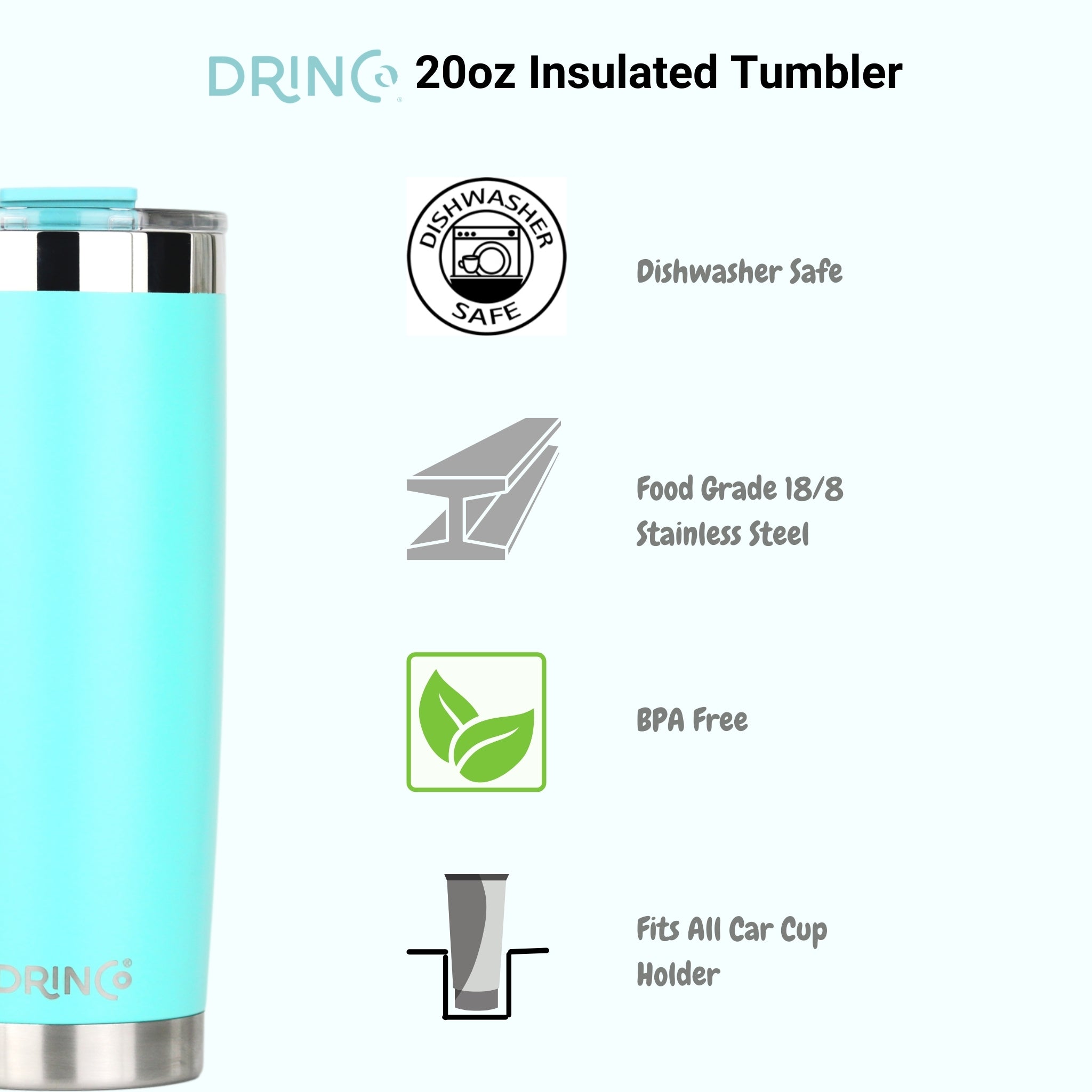 The Deep End | 20oz Insulated Tumbler w/ 2 Straws – Teal
