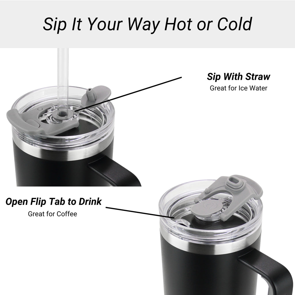 The Giant -  30oz Tumbler with Handle (Black)