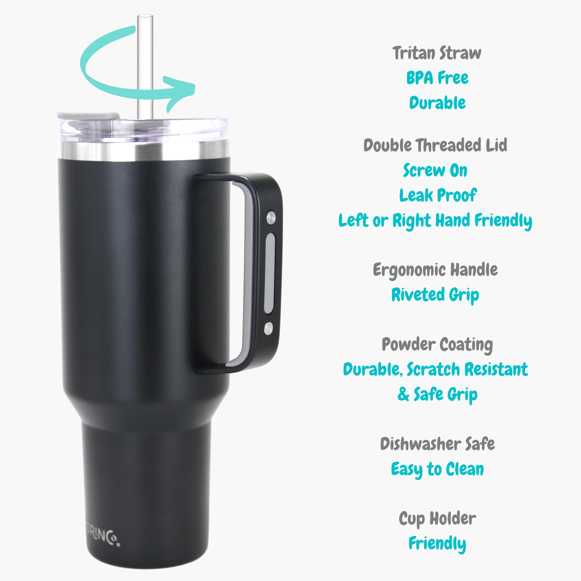 The Giant (But Way Cooler) Tumbler with Handle (Black)
