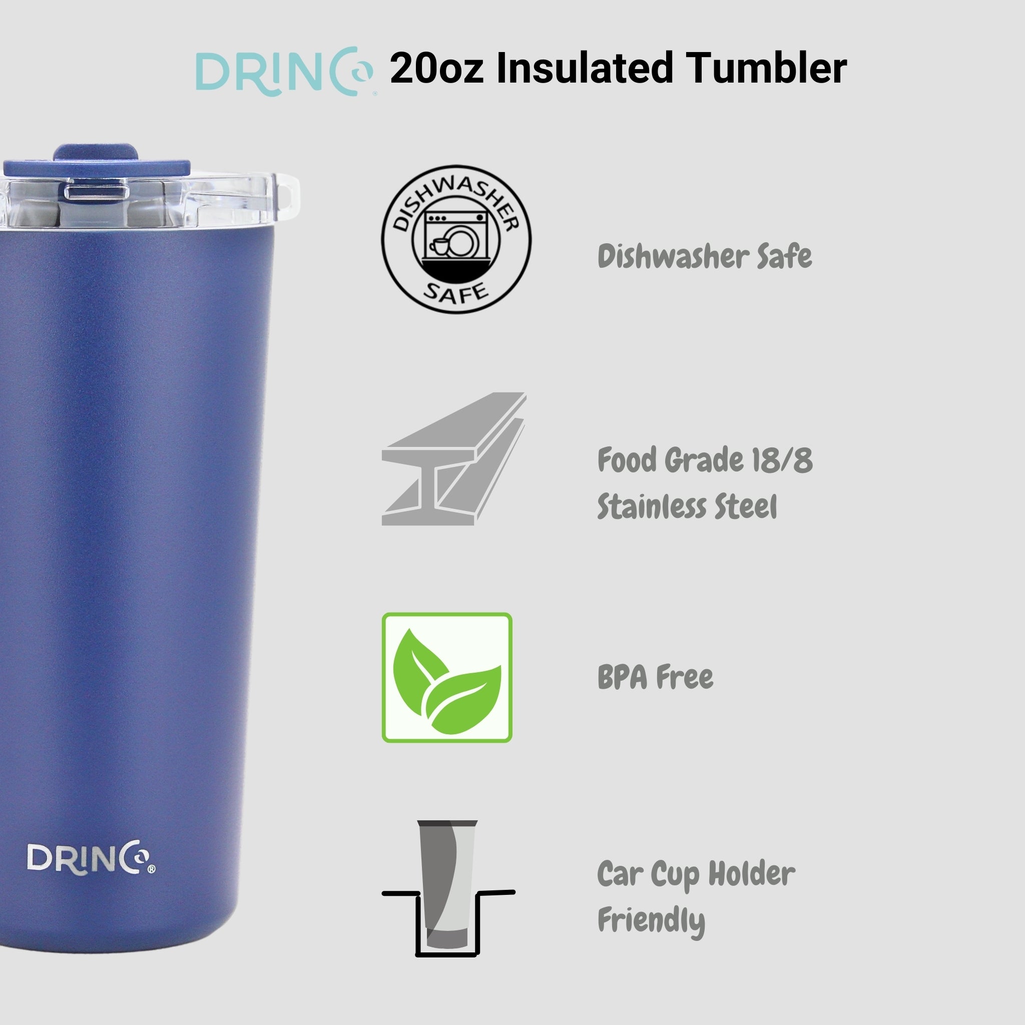 The Blueprint | 20oz Spill-Proof Insulated Tumbler w/ Straw – Blue