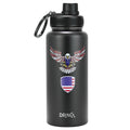 The Patriot 32oz Stainless Steel Water Bottle-Eagle-Black