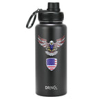 The Patriot 32oz Stainless Steel Water Bottle-Eagle-Black
