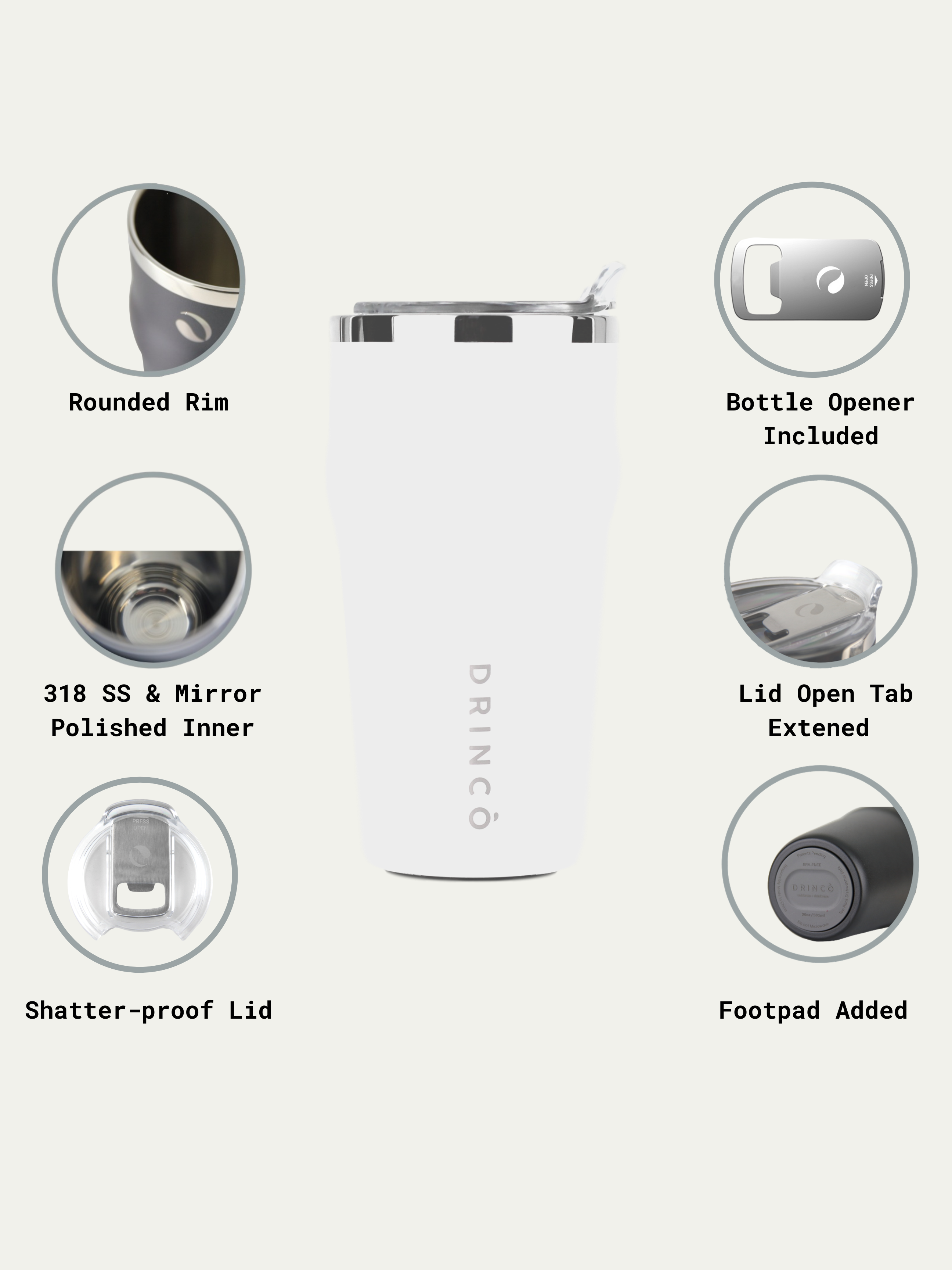 The THOR | 20oz Beer Mug with Bottle Opener – Mint Cream