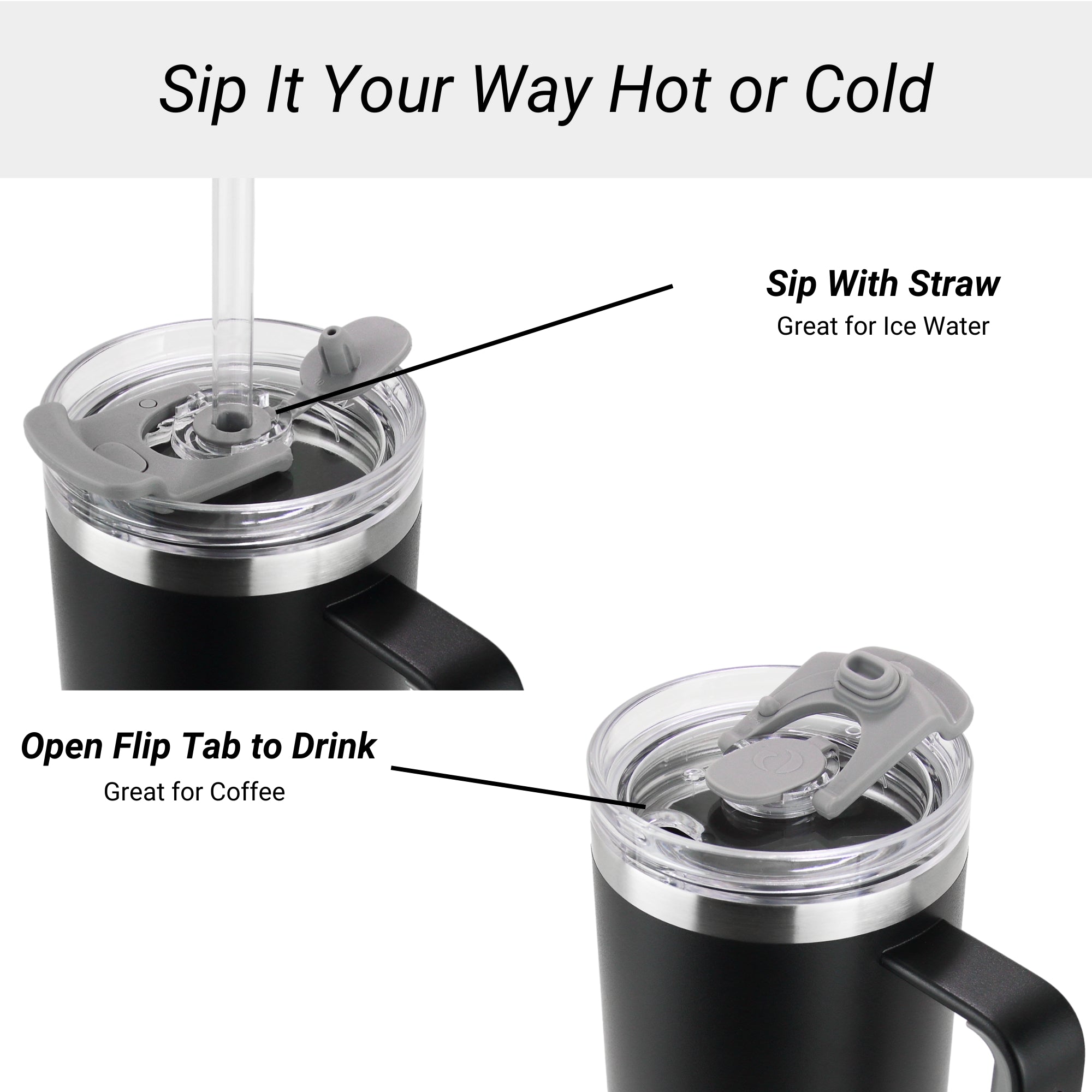 The Giant (But Way Cooler) Tumbler with Handle (Black)