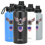 The Patriot 32oz Stainless Steel Water Bottle-Eagle-Black
