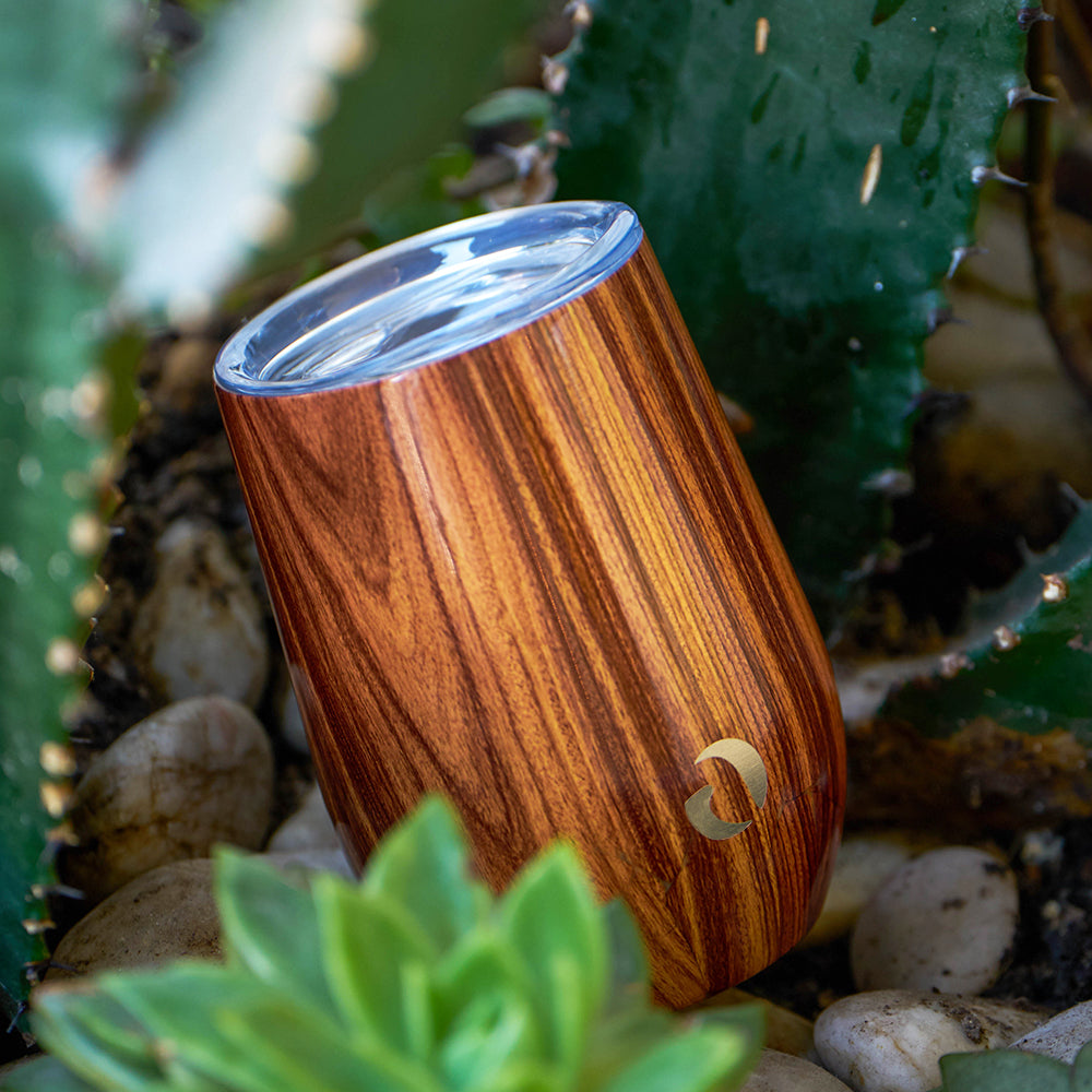 The Wannabe 12oz Insulated Wine Tumbler Glass (Woodland)