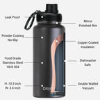 The Proud 32oz Stainless Steel Water Bottle - USA Flag-Black