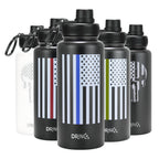 The Tough Guy 32oz Stainless Steel Water Bottle-Skull-Black